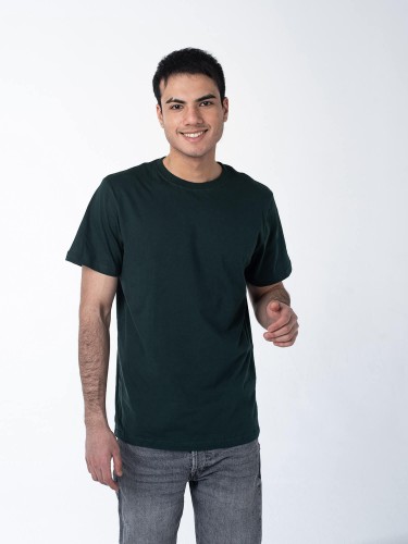 Тёмно-зелёная мужская футболка оптом - Тёмно-зелёная мужская футболка оптом