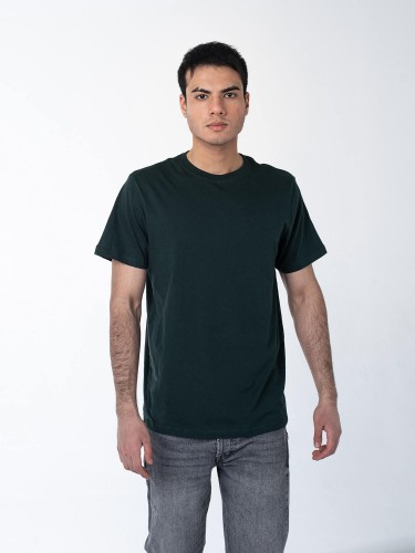 Тёмно-зелёная мужская футболка оптом - Тёмно-зелёная мужская футболка оптом