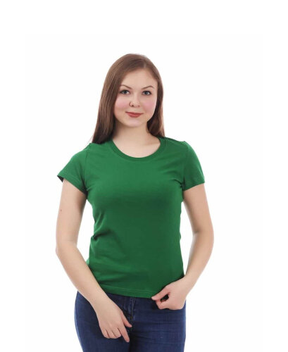 Светло-зелёная женская футболка с лайкрой оптом - Светло-зелёная женская футболка с лайкрой оптом