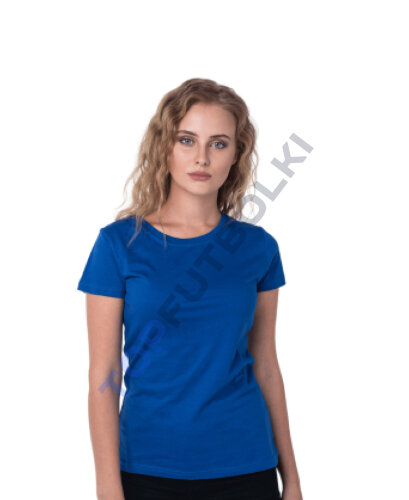 Синий роял женская футболка с лайкрой оптом - Синий роял женская футболка с лайкрой оптом