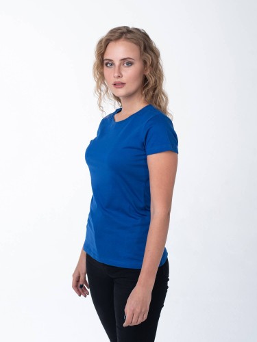 Синий роял женская футболка с лайкрой оптом - Синий роял женская футболка с лайкрой оптом