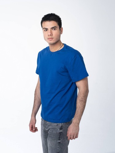 Синий роял мужская футболка с лайкрой оптом - Синий роял мужская футболка с лайкрой оптом