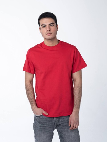Красная мужская футболка с лайкрой оптом - Красная мужская футболка с лайкрой оптом