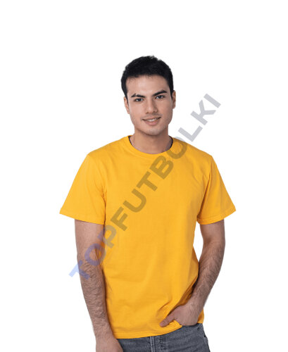 Желтая мужская футболка с лайкрой оптом - Желтая мужская футболка с лайкрой оптом
