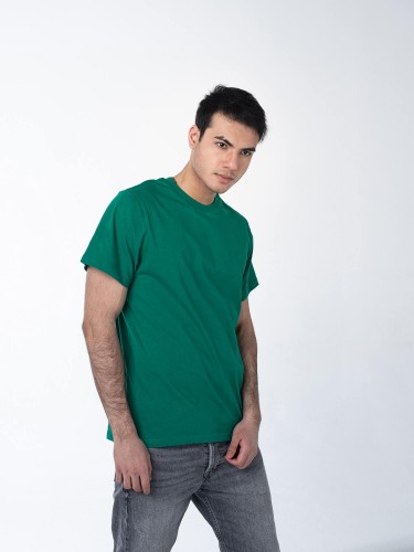 Светло-зелёная мужская футболка с лайкрой оптом - Светло-зелёная мужская футболка с лайкрой оптом
