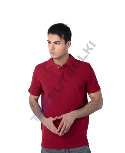 Бордовая рубашка ПОЛО мужская оптом - Бордовая рубашка ПОЛО мужская оптом