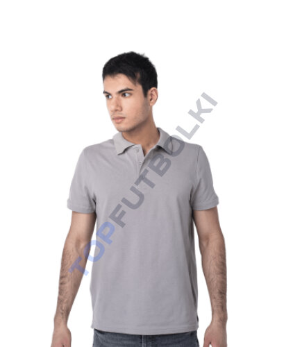 Светло-серая рубашка ПОЛО мужская оптом - Светло-серая рубашка ПОЛО мужская оптом