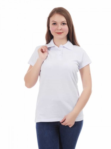 Белая рубашка ПОЛО женская оптом фото