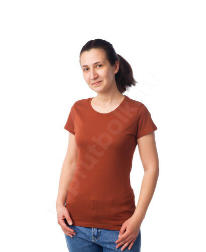 Терракотовая женская футболка оптом - Терракотовая женская футболка оптом