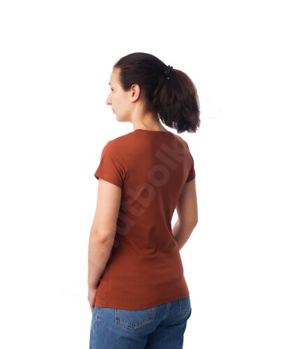 Терракотовая женская футболка оптом - Терракотовая женская футболка оптом
