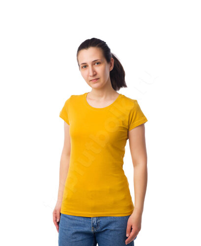 Горчичная женская футболка оптом - Горчичная женская футболка оптом