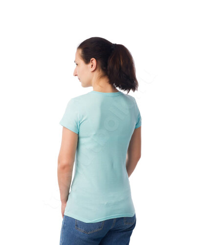 Светло-голубая женская футболка оптом - Светло-голубая женская футболка оптом