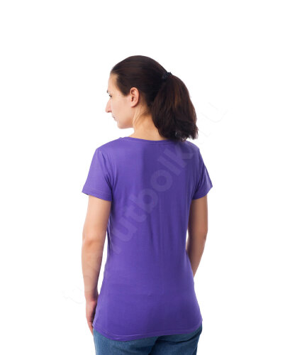 Сиреневая женская футболка оптом - Сиреневая женская футболка оптом