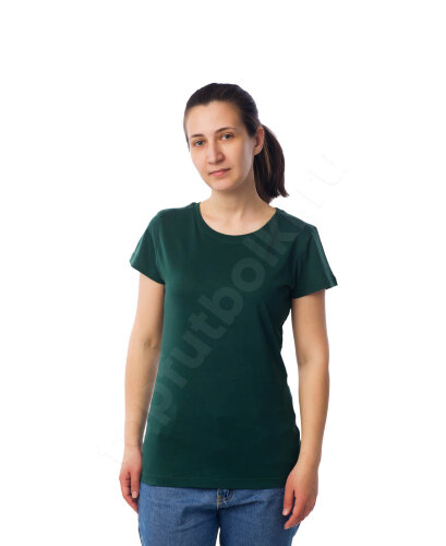 Темно-зеленая женская футболка