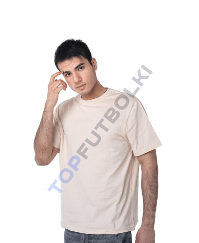 Бежевая мужская футболка оптом - Бежевая мужская футболка оптом