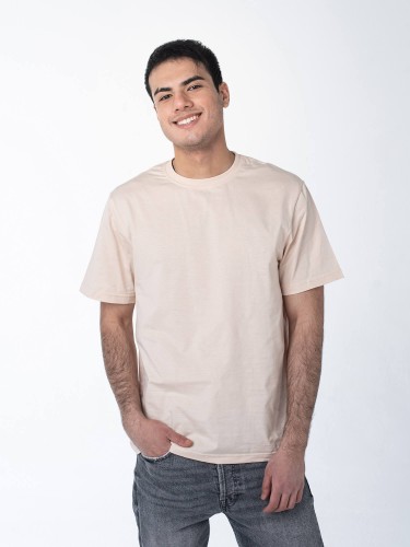 Бежевая мужская футболка оптом - Бежевая мужская футболка оптом