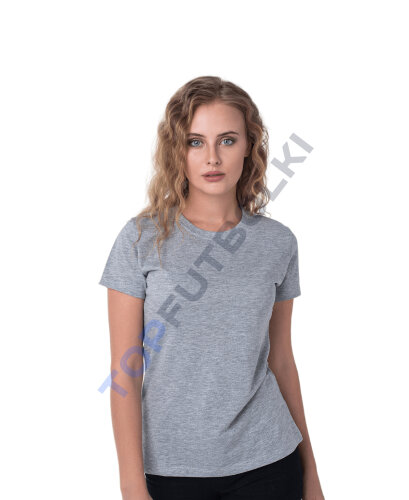 Женская футболка серый меланж оптом - Женская футболка серый меланж оптом