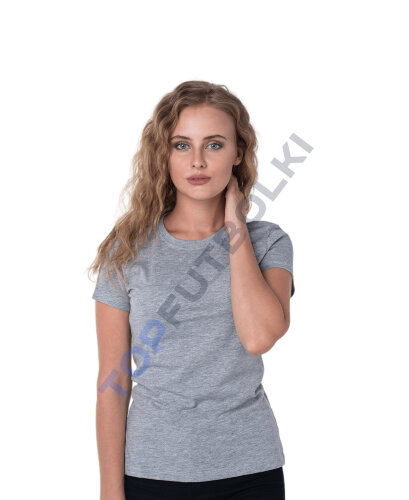 Женская футболка серый меланж оптом - Женская футболка серый меланж оптом